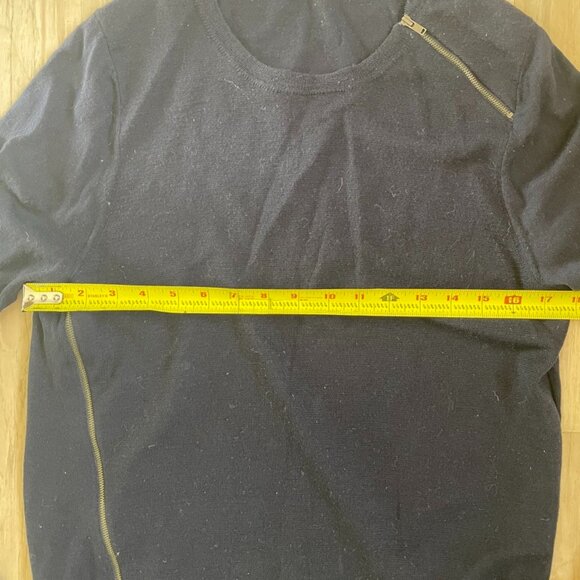 jcrew 100% merino wool zipper sweater mens XL navy blue crewneck - Picture 8 of 9